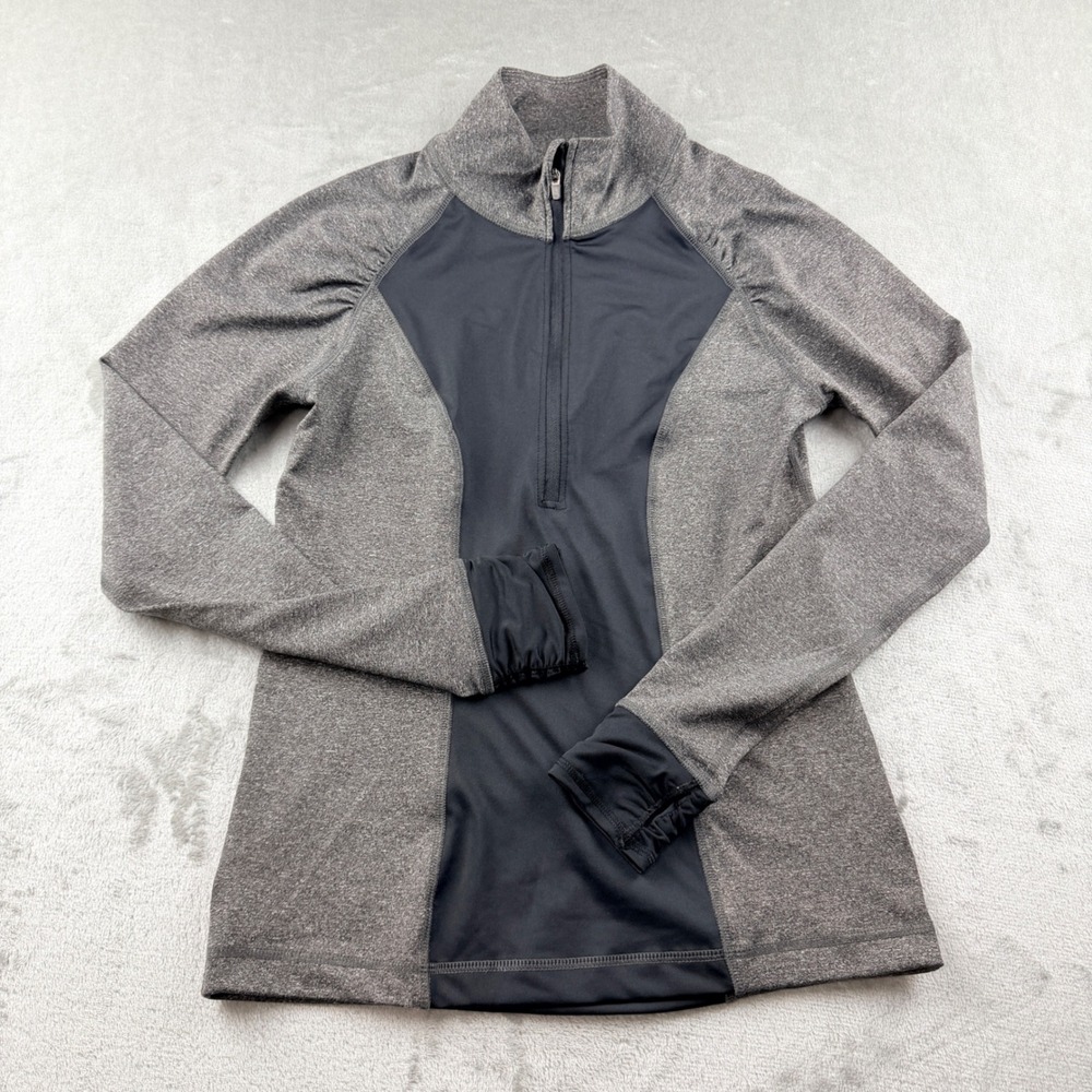 90 Degree by Reflex Womens XS Quarter Zip Pullover Gray Heathered Activewear Top